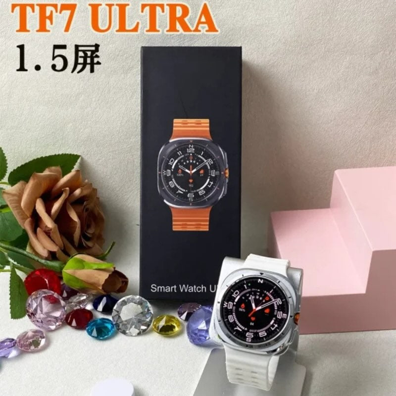 الساعة الذكية TF7 Ultra | جسم معدني، شاشة AMOLED، مكالمات بلوتوث، متتبع اللياقة والصحة