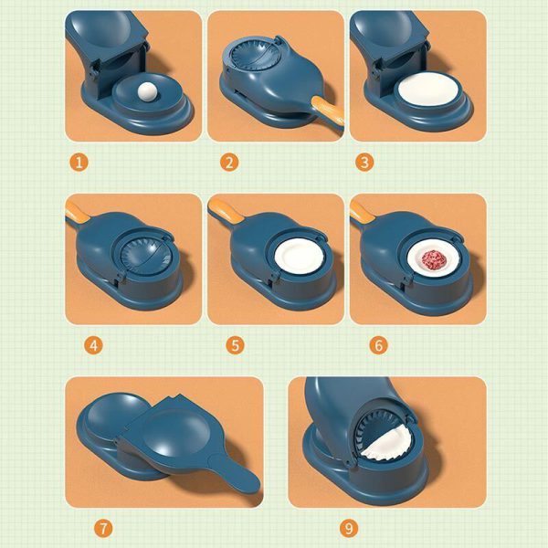 عبوة من قطعتين | مجموعة أطباق عظام متعددة الوظائف من 10 قطع + صانعة دامبلنغ وسمبوسة 2 في 1 | مجموعة مطبخ فاخرة وآمنة غذائيًا (لون عشوائي)
