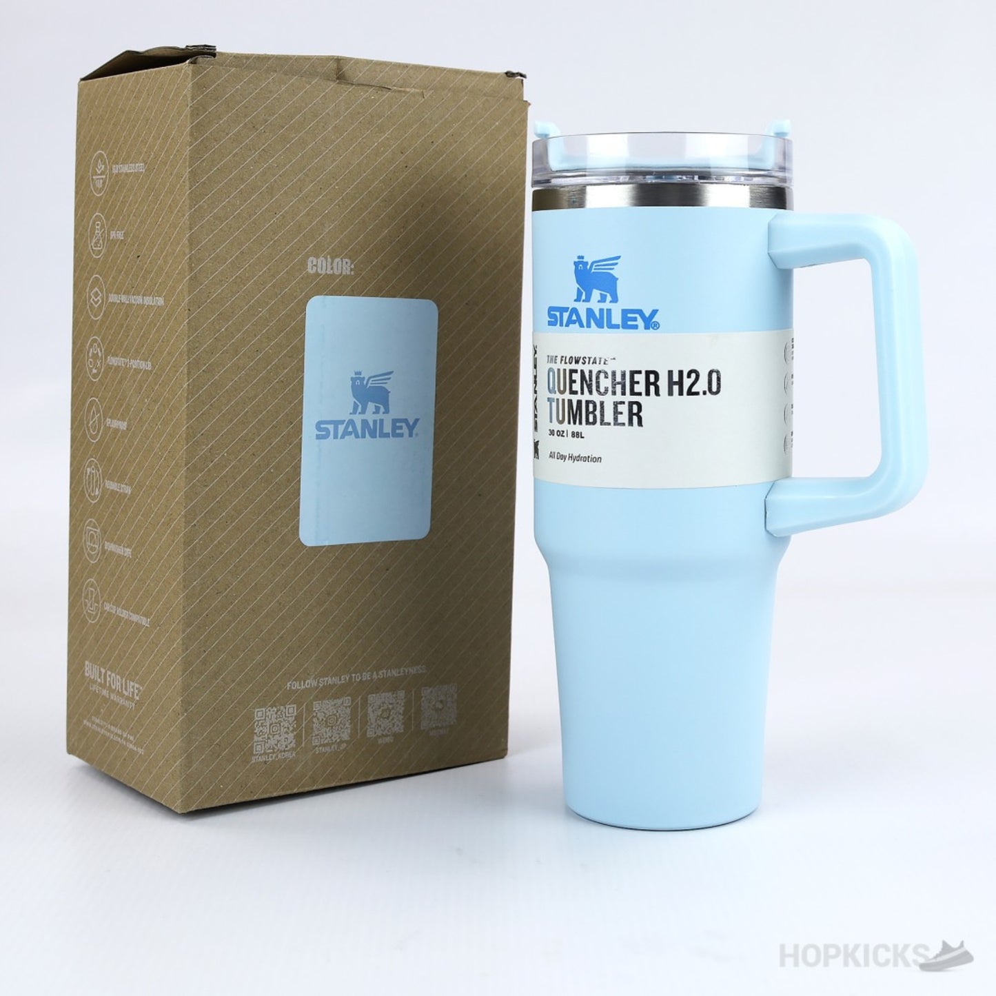 Light Blue Stanley 40 Oz Stainless Steel Tumbler | Leak-Proof Vacuum Insulated Travel Mug | Hot & Cold