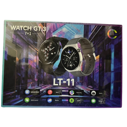ساعة ذكية LT-11 GT 3 | شاشة لمس 1.3 بوصة، متتبع لياقة، معدل ضربات القلب وإشعارات