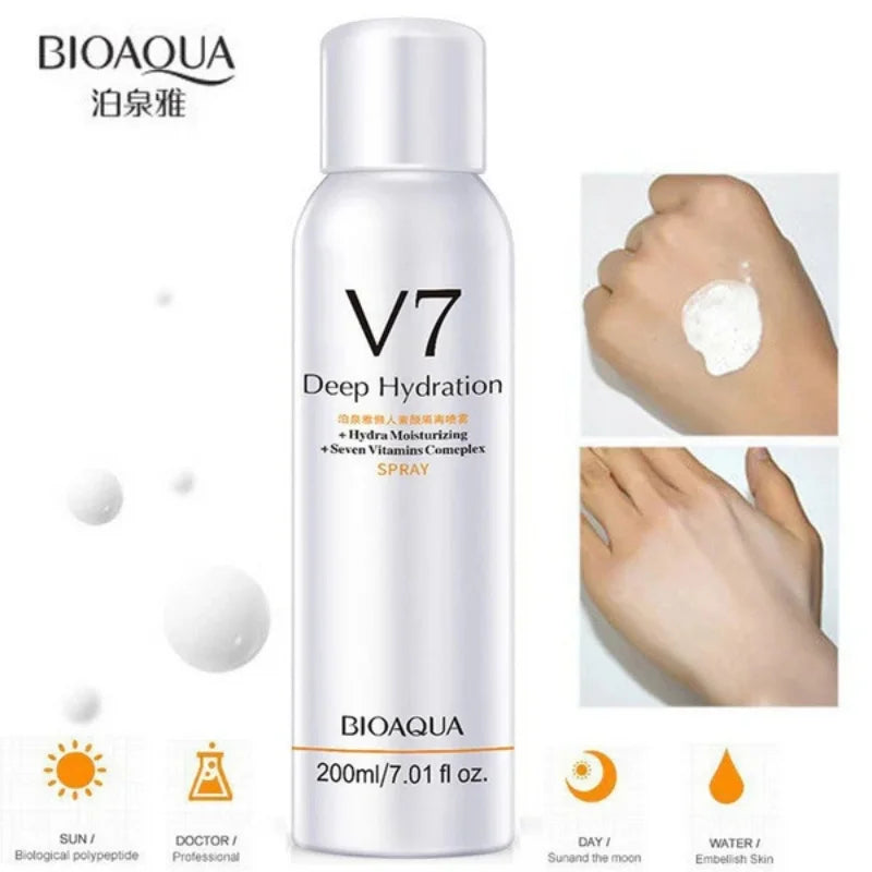 BIOAQUA V7 Vitamin Deep Hydration Brightening Spray with 7-Vitamin Complex for Radiant Skin  Short