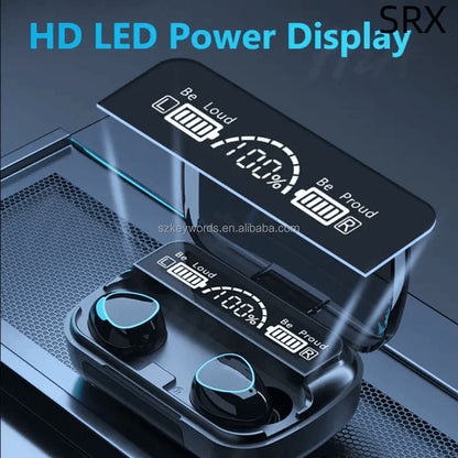 سماعات أذن لاسلكية بلوتوث M10 Damix V 5.3 مع شاشة LED وتحكم باللمس وعمر بطارية طويل