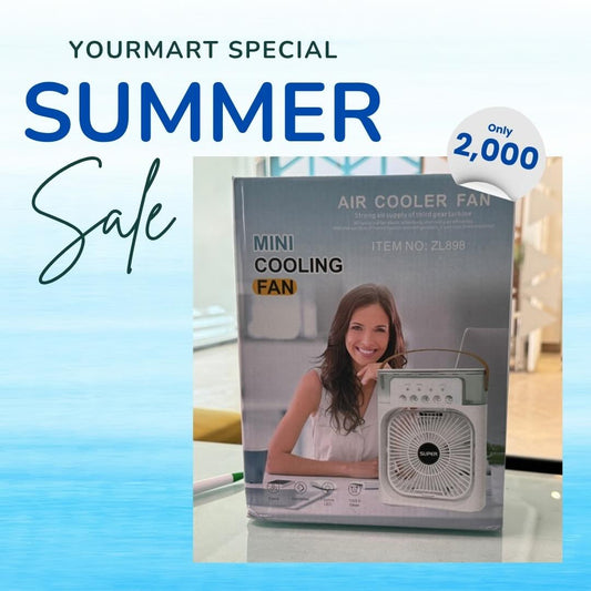 10 Inches | Large Size Portable Air Conditioner Fan | Usb Electric Fan With Led Night Light, Fine Mist Water, And Humidifier Function | Led Night Light Water Mist | Random Color