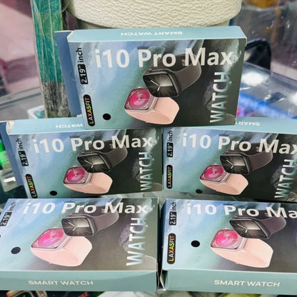 الساعة الذكية i10 Pro Max Series 9 | مكالمات بلوتوث، شاشة عالية الدقة 2.19 بوصة، متعقب اللياقة البدنية والصحة