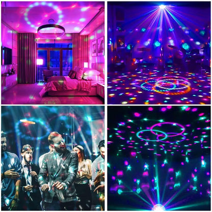 أضواء ديسكو LED للحفلات، كرة سحرية كريستالية، 3 واط، RGB
