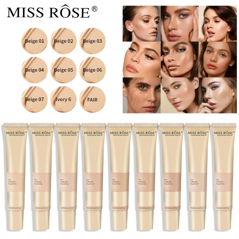 Ivory 6 | Miss Rose Silk Flawless Foundation | Long-Lasting Lightweight Liquid Foundation with Natural Radiant Finish