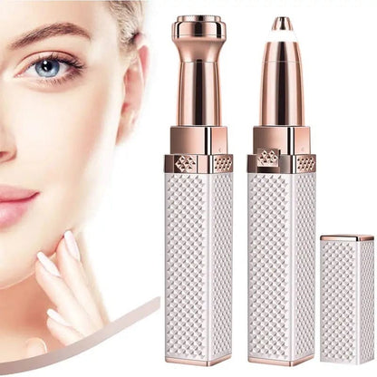 2-in-1 Flawless Facial Hair Remover & Eyebrow Trimmer | USB Rechargeable, Painless & Portable | Random Color