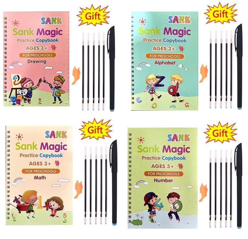 Magic Practice Copybook Set for Kids Learning Letters Numbers
