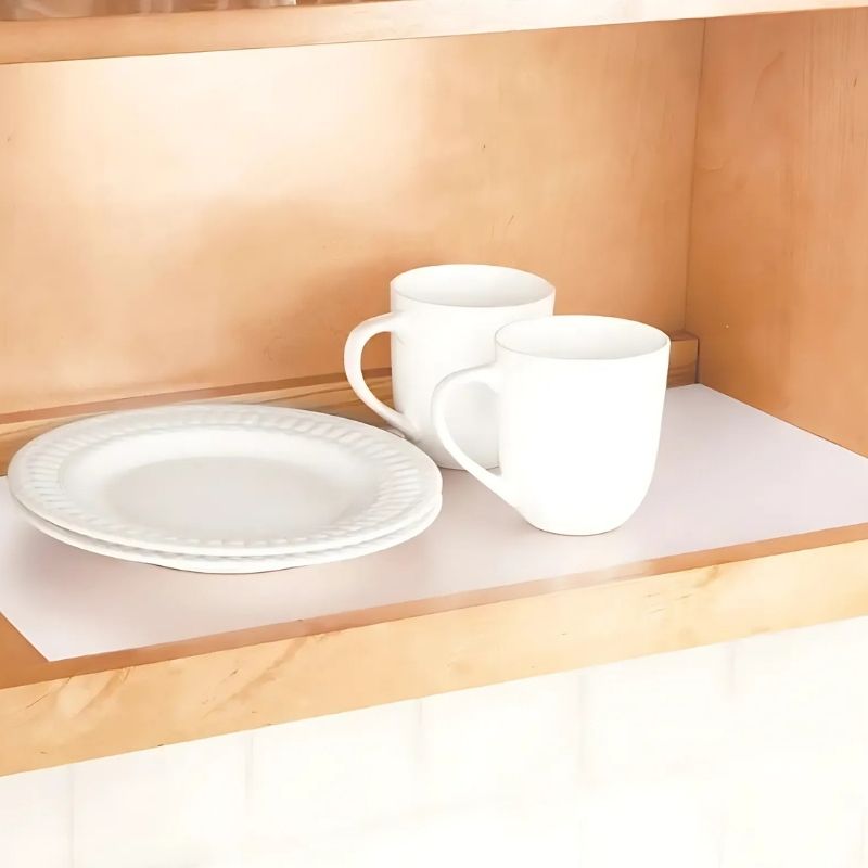 Anti-Slip Fridge & Shelf Mat | Waterproof Washable Liner for Kitchen Drawers Cabinets | White
