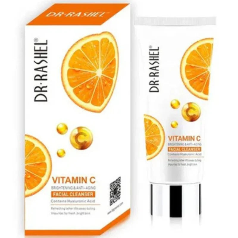 Dr. Rashel Vitamin C Brightening Facial Cleanser with Hyaluronic Acid | Deep Cleansing & Anti-Aging Formula | 80ml | Imported