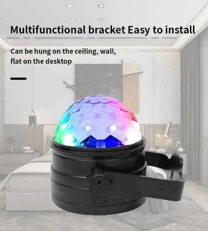 أضواء ديسكو LED للحفلات، كرة سحرية كريستالية، 3 واط، RGB