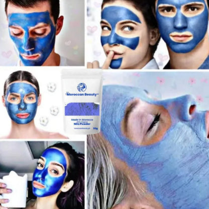 مسحوق النيلة الزرقاء المغربية للتجميل 50 غرام | لتفتيح البشرة ومضاد للالتهابات ومرطب